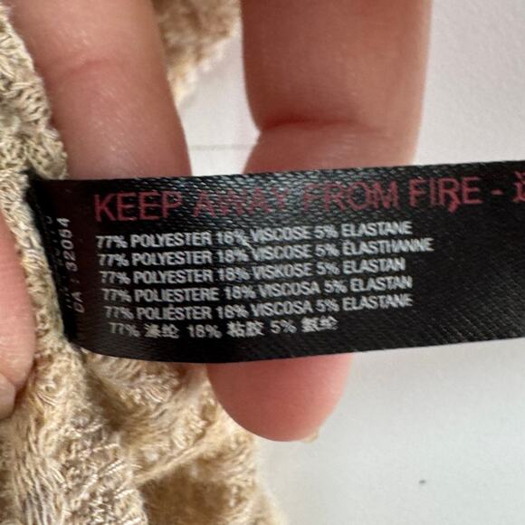 Out From Under Cardigan Women Medium Tan Jojo Thermal V Neck‎ Oversized Sweater - Picture 8 of 11